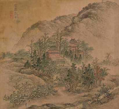 佚名 清约18世纪 墓景 册页
